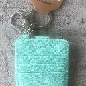 Mint Green Card Holder Keychain